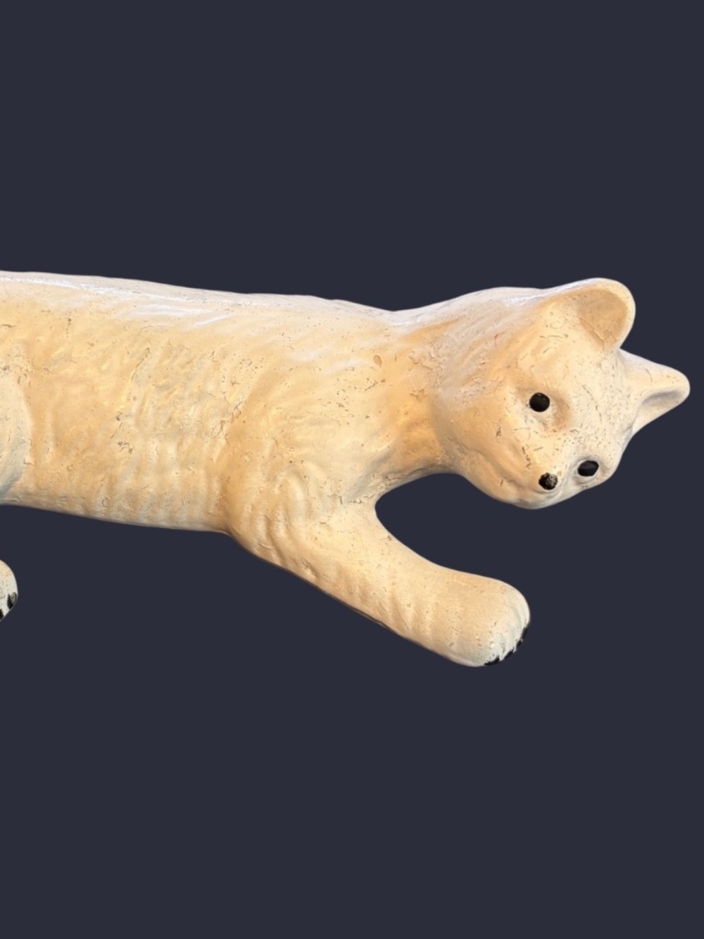 Vintage MCM Wall Climbing Cat Ceramic Hanging White Kitten 12” Camark Pottery